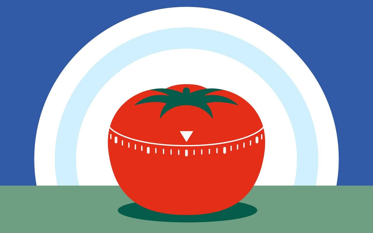 An illustration of a Pomodoro technique tomato timer. Next Avenue