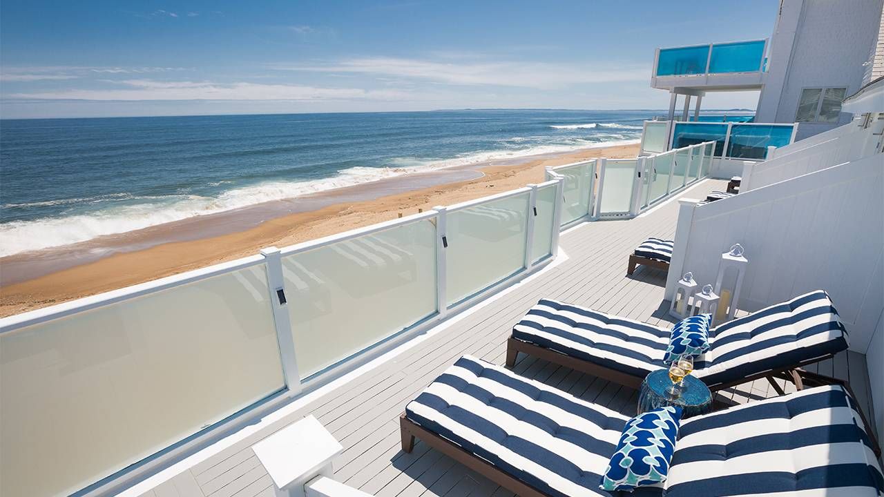 A seaside resort's view of the ocean and beach. Next Avenue, Assateague Island, solo travel
