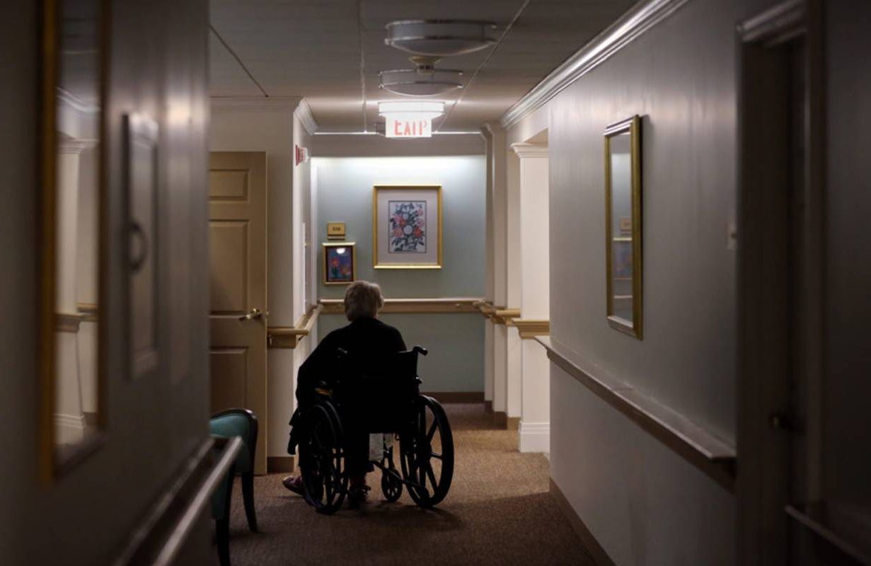 A nursing home resident in a wheelchair. Next Avenue