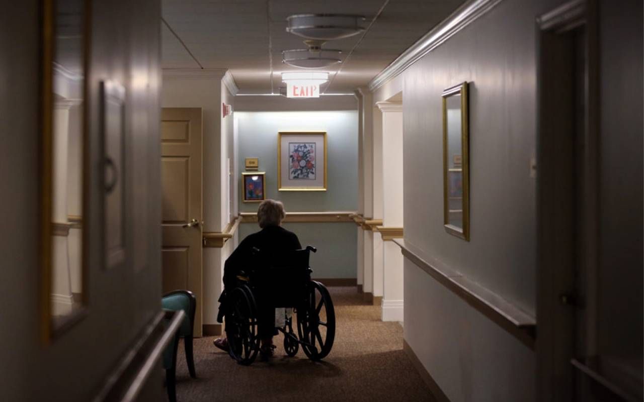 A nursing home resident in a wheelchair. Next Avenue