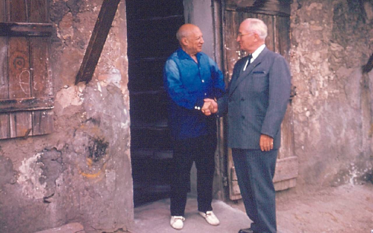 President Harry S. Truman shakes hands with. Pablo Picasso. Next Avenue