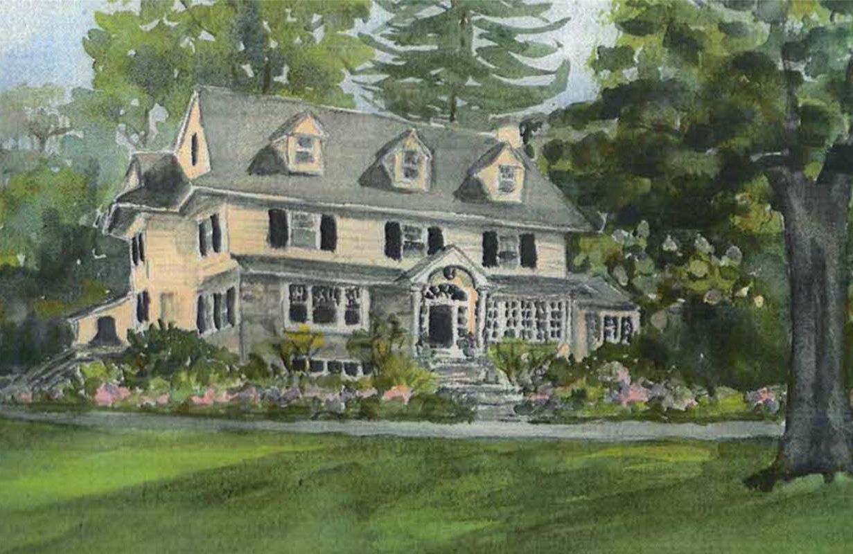 A watercolor painting of a traditional style home. Next Avenue