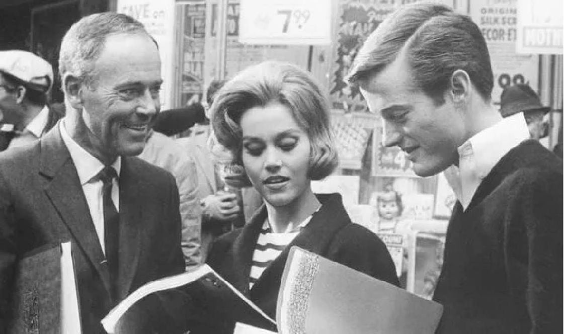 Jane Fonda standing with her brother and father. Next Avenue