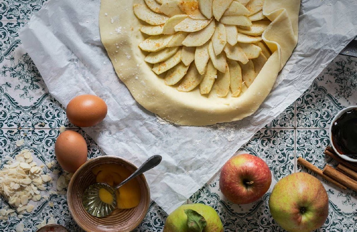 Ingredients for making an apple cake. Next Avenue, family recipes