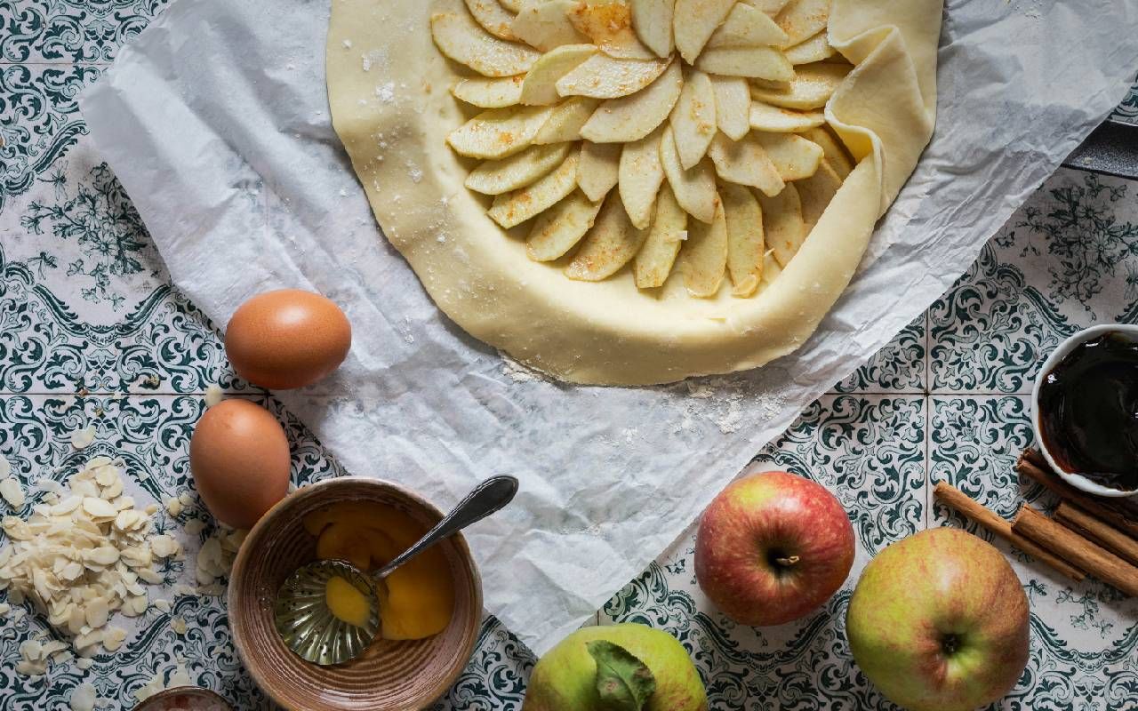Ingredients for making an apple cake. Next Avenue, family recipes
