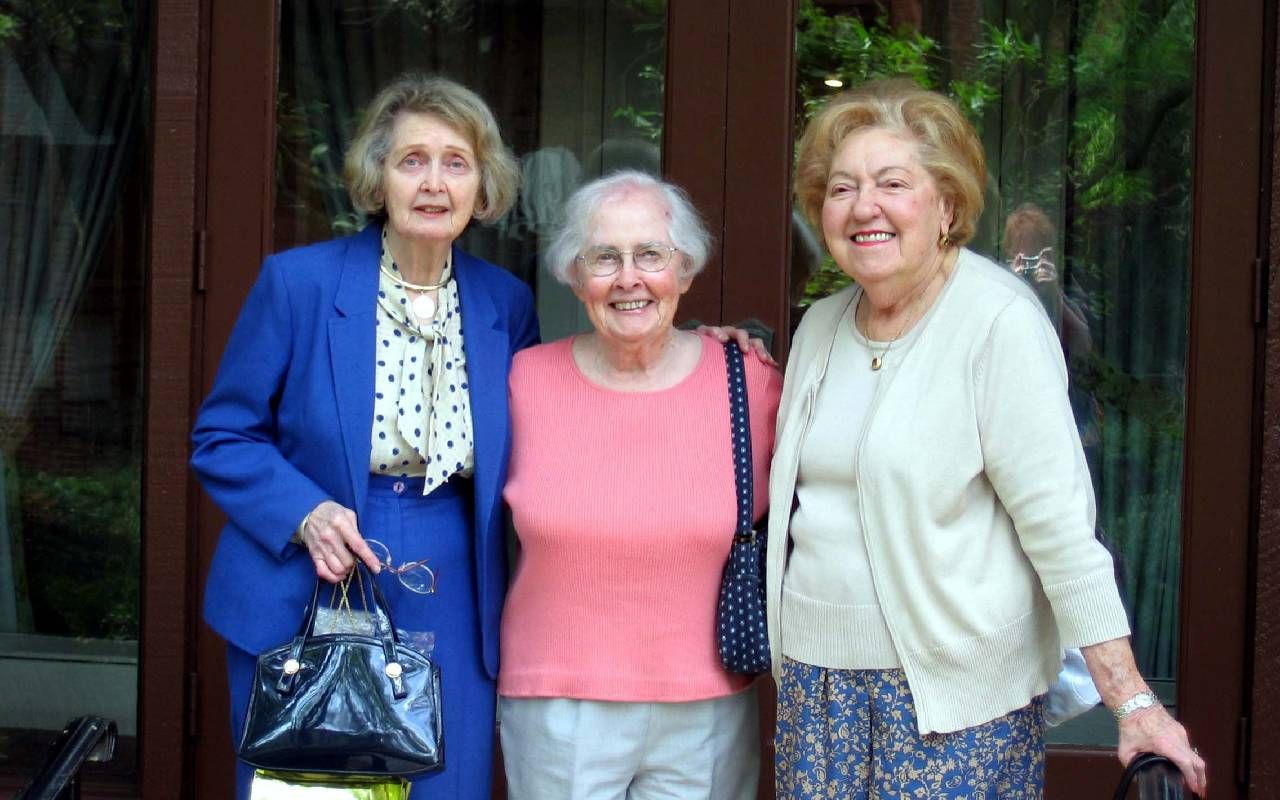 Three older women smiling together. Next Avenue, lessons from my other mothers, mother's day