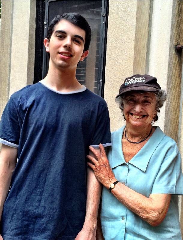 A young man standing with his grandmother. Next Avenue, mother, relationship, estrangement,
