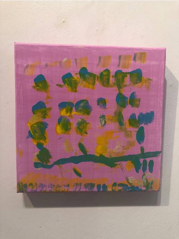 Artwork hanging on a gallery wall. Next Avenue, language and art
