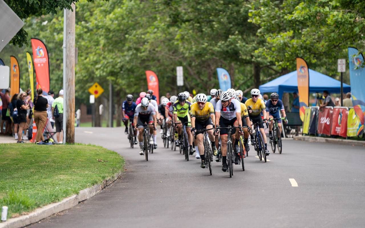 Bicyclists during a road race. Next Avenue, Pan American Games