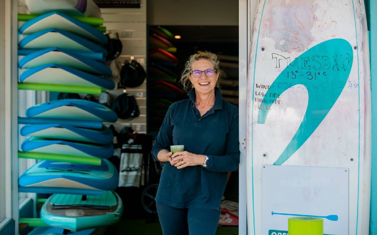 An unretired woman who started a surf shop in retirement. Next Avenue