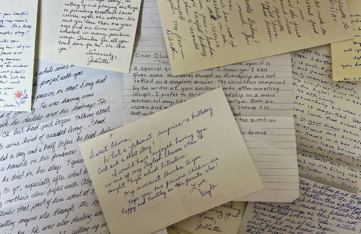 A pile of handwritten letters. Next Avenue, pen pals