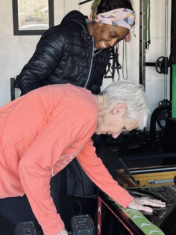 The author working out with her exercise coach, Naja Rogers. Next Avenue, exercise coach, fitness