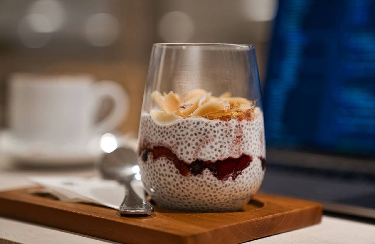 Chia pudding with berries and nuts. Next Avenue, what to eat during menopause