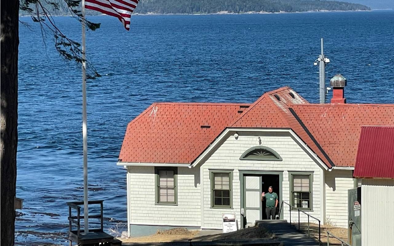 Exterior of a lighthouse. Next Avenue, lighthouse docent