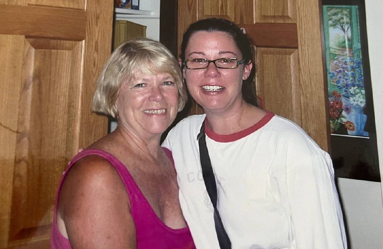 Jodi Arndt, right, and her mom before Arndt left for Africa. Next Avenue, relationships