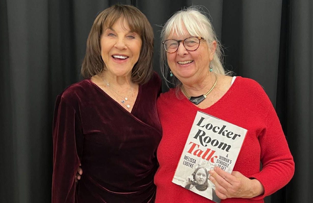 Two women smiling together. Next Avenue, sports journalism