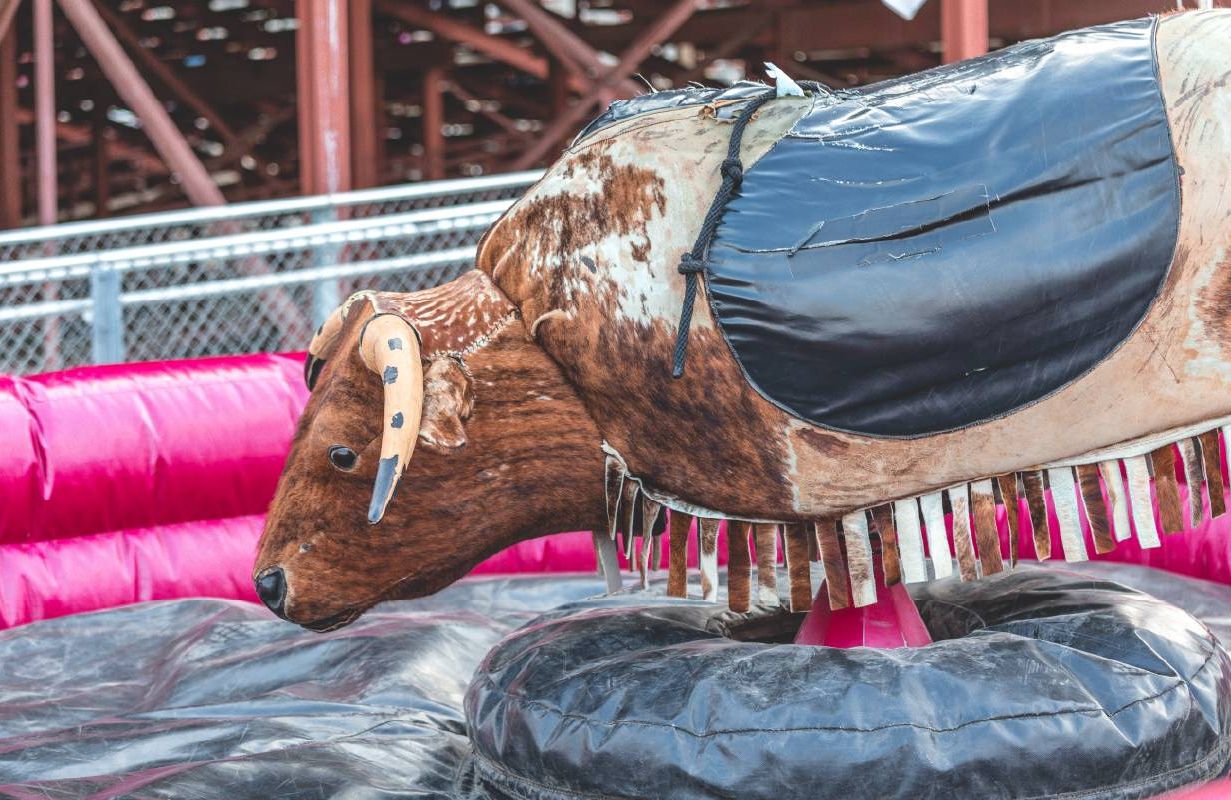 Up close of a mechanical bull. Next Avenue