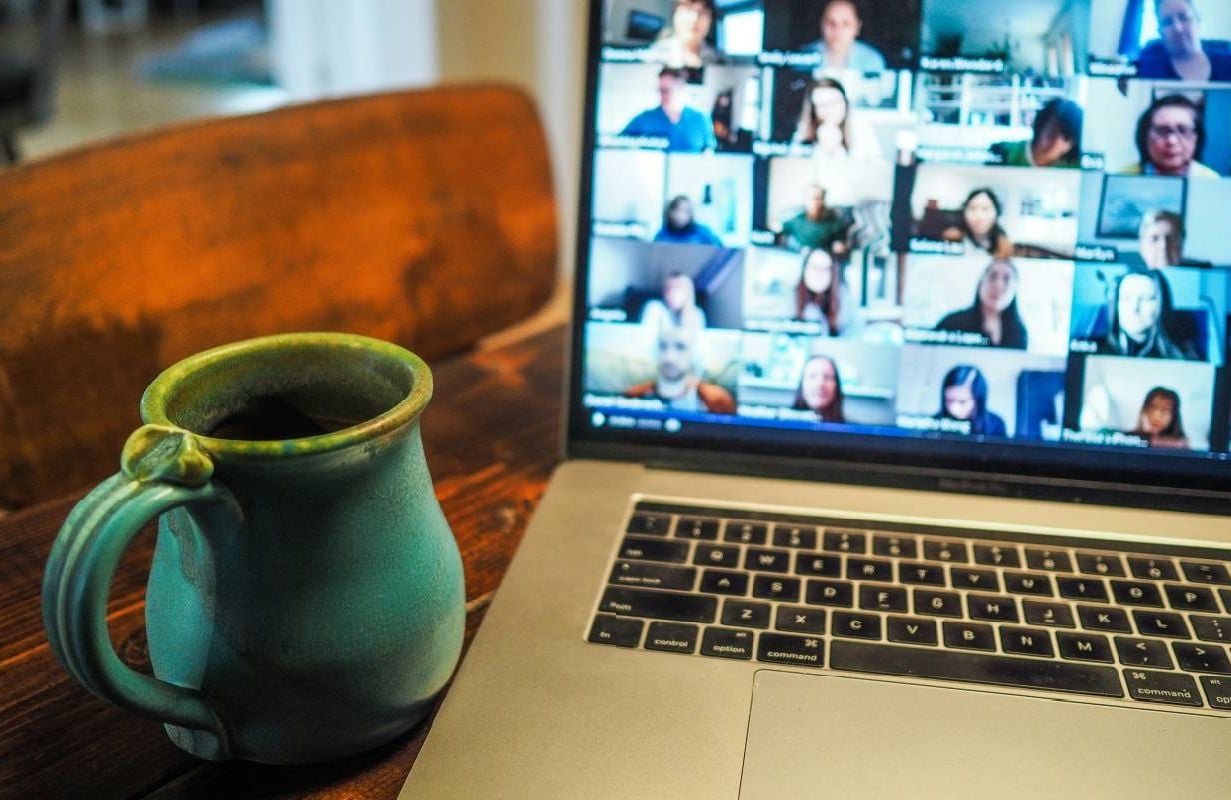 An online group therapy session taking place. Next Avenue, mental health app, online therapy