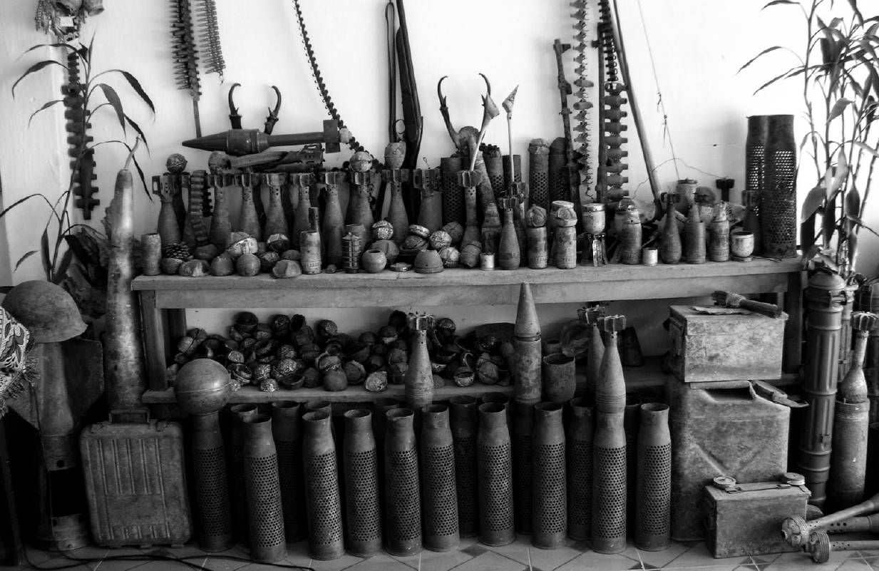 Some of the mortar rounds, ammo belts and rocket warheads recovered and stripped of explosives in preparation for upcycling into spoons, earrings, necklaces, bracelets and other items. Next Avenue