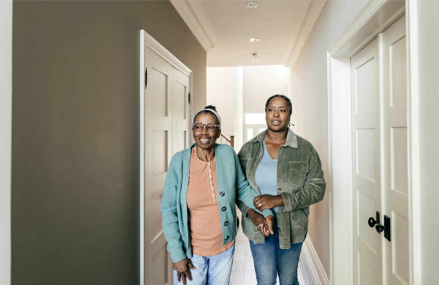A. middle aged caregiver and her older mother. Next Avenue, menopause, sandwich generation, caregiving