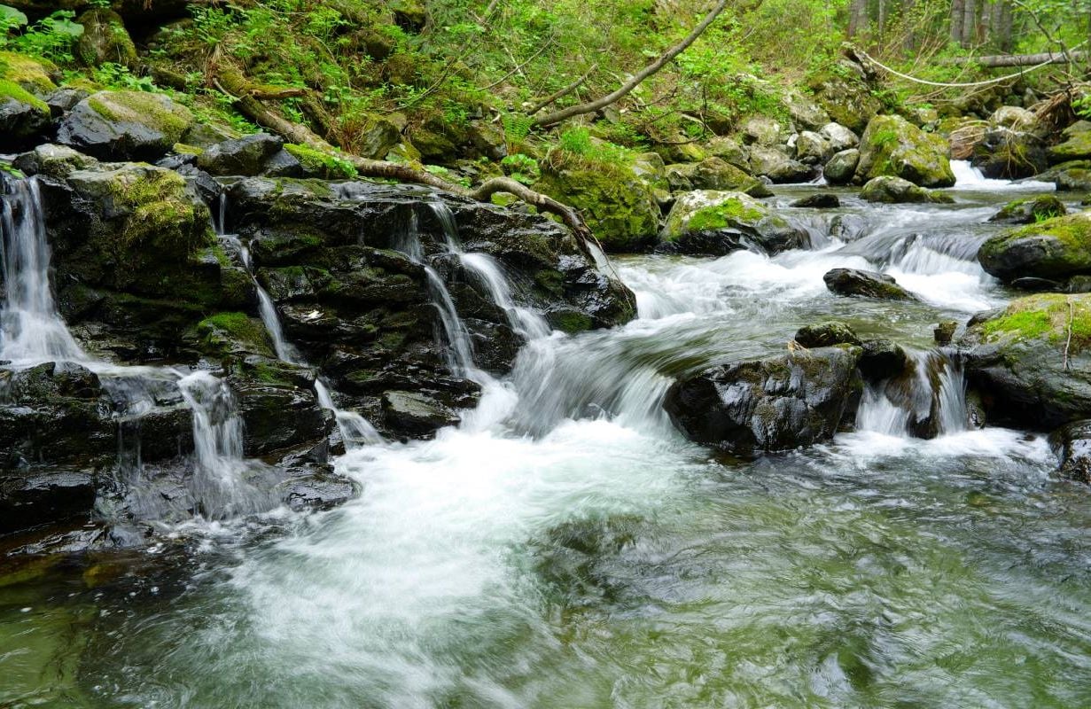 A stream with slippery looking rocks. Next Avenue, self doubt