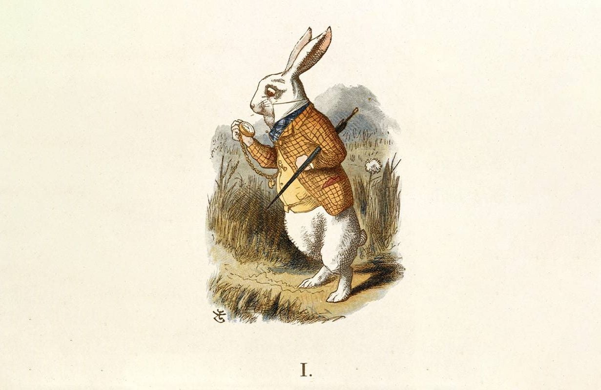 The White Rabbit from Alice in Wonderland. Next Avenue, time blindness