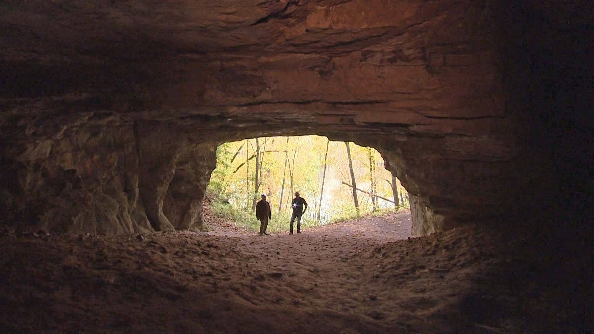 A natural cave in the St. Croix River Valley near Scandia, Minnesota.