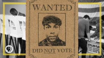 Wanted poster for a fictional non-voter