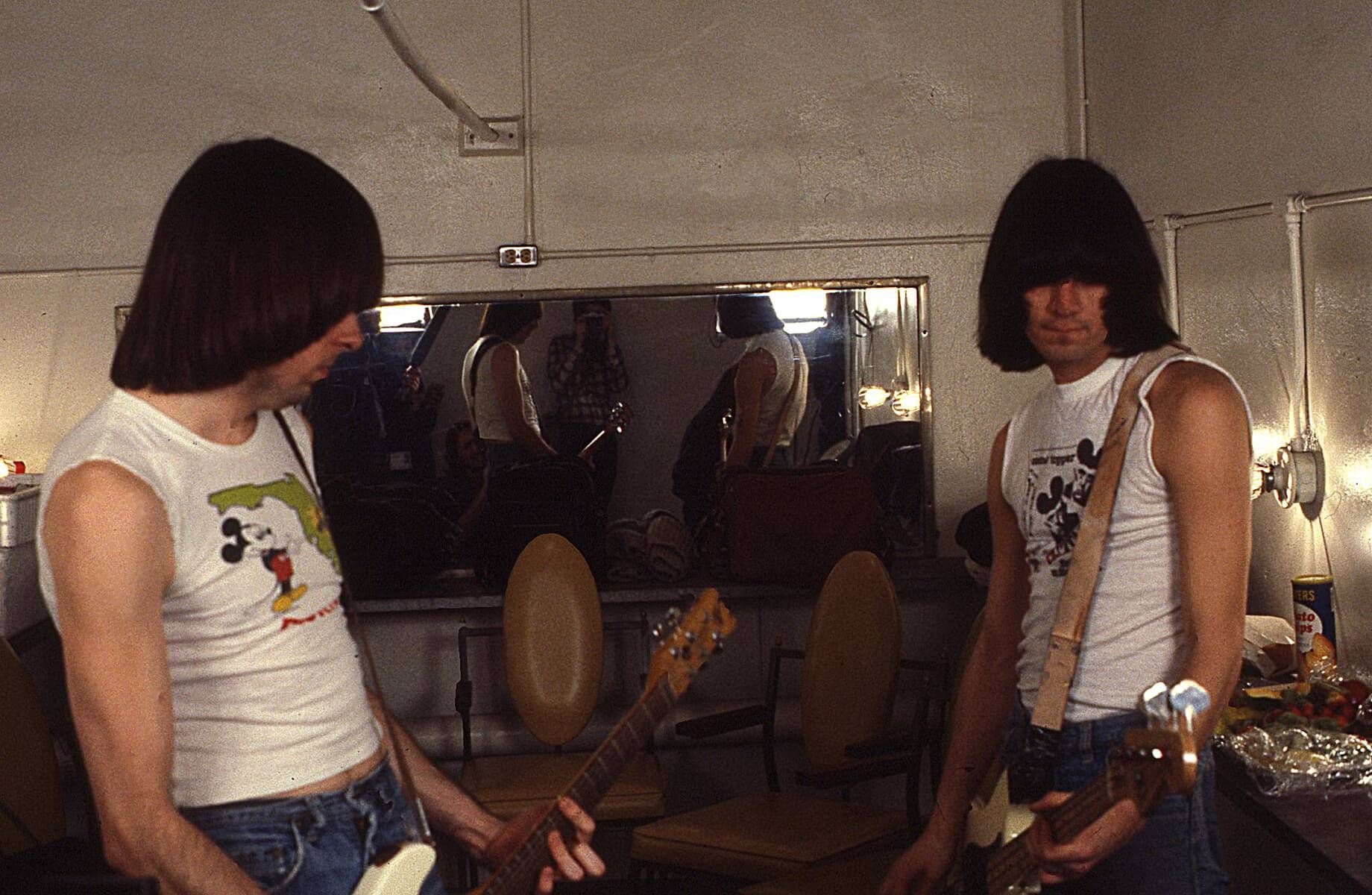The Ramones rehearsing backstage at the State theater.
