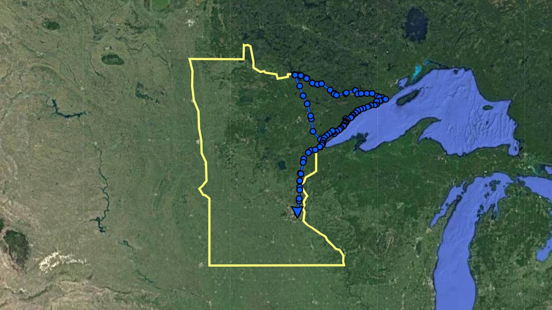"Ode 2 Minnesota" Route Map