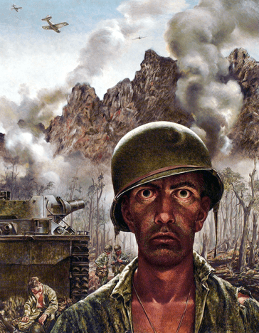 Marines Call It That 2000 Yard Stare by War Artist Thomas Lea, 1944 featured in Life Magazine, 1945