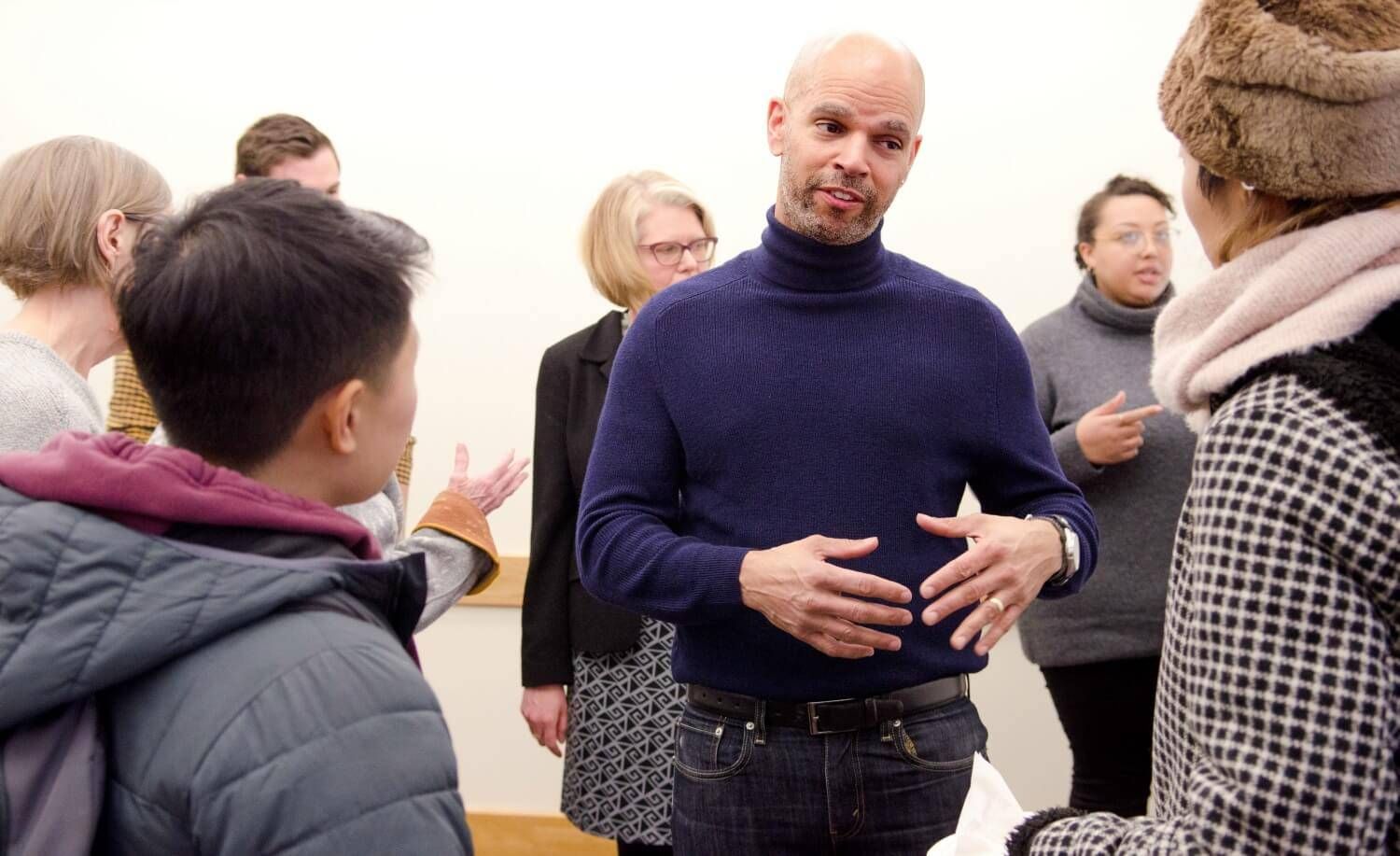 Director Daniel Bergin discusses the film with event attendees. Photo by Paula Keller.