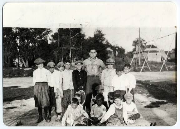 Boys from the Emanuel Cohen Center at Sumner Field. Photo credit: University of Minnesota Libraries, Nathan and Theresa Berman Upper Midwest Jewish Archives.