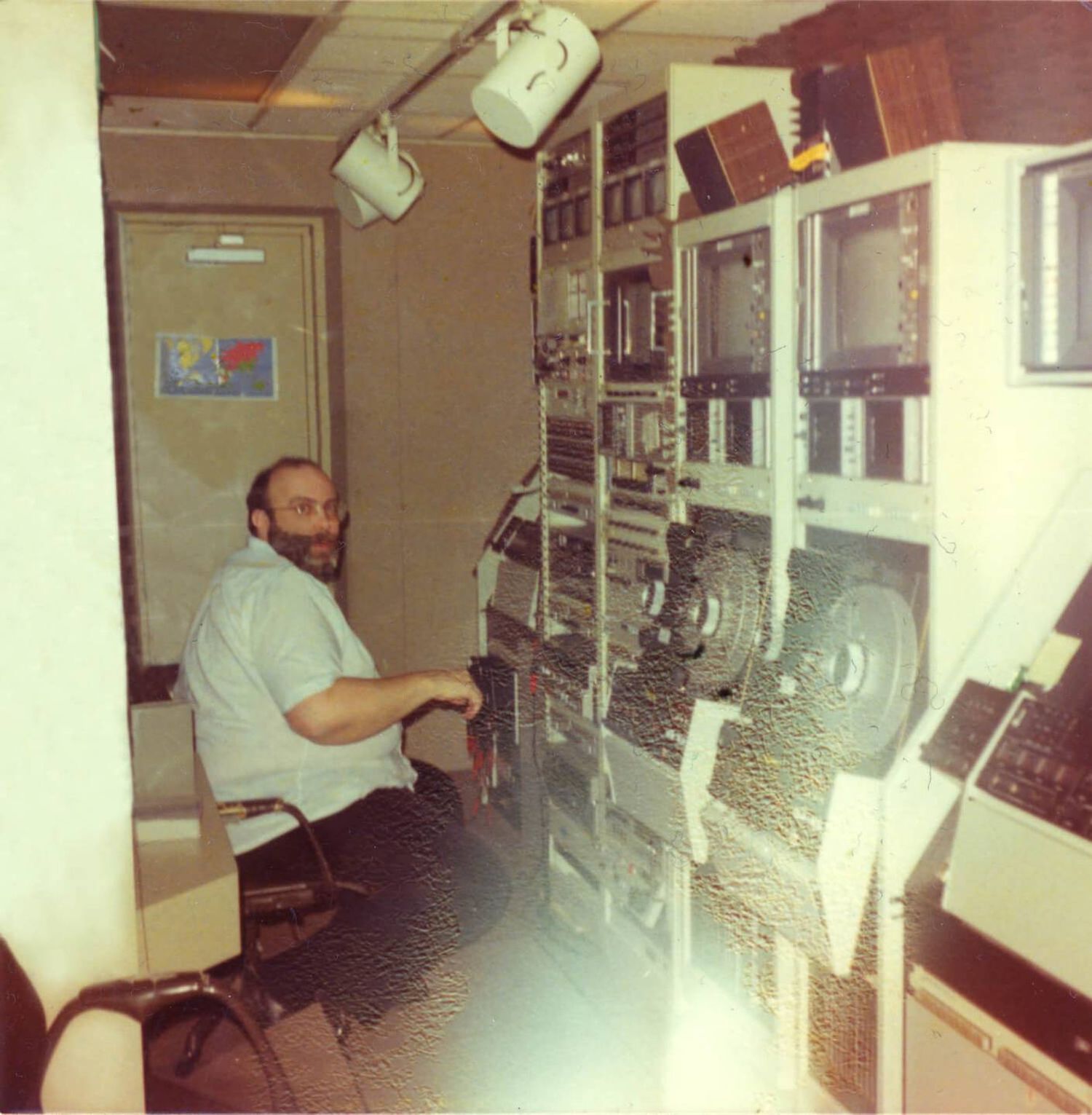 Another TPT editor, Alan Moorman, works in the Production Tape Room, circa 1986.