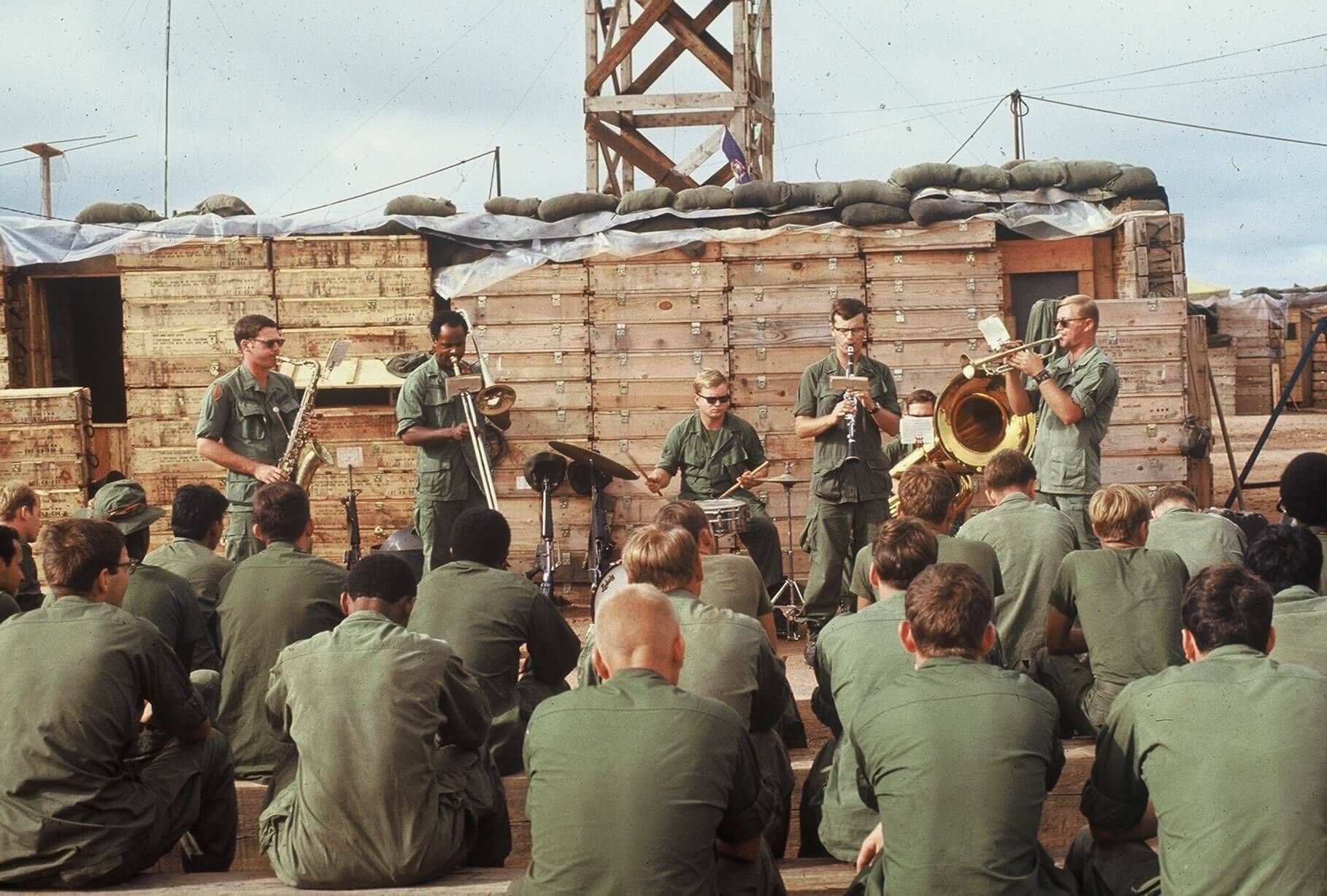 While Woodstock unfolded thousands of miles away from Vietnam, soldiers still got a taste of live music courtesy of an Army band. Photo courtesy of the author.