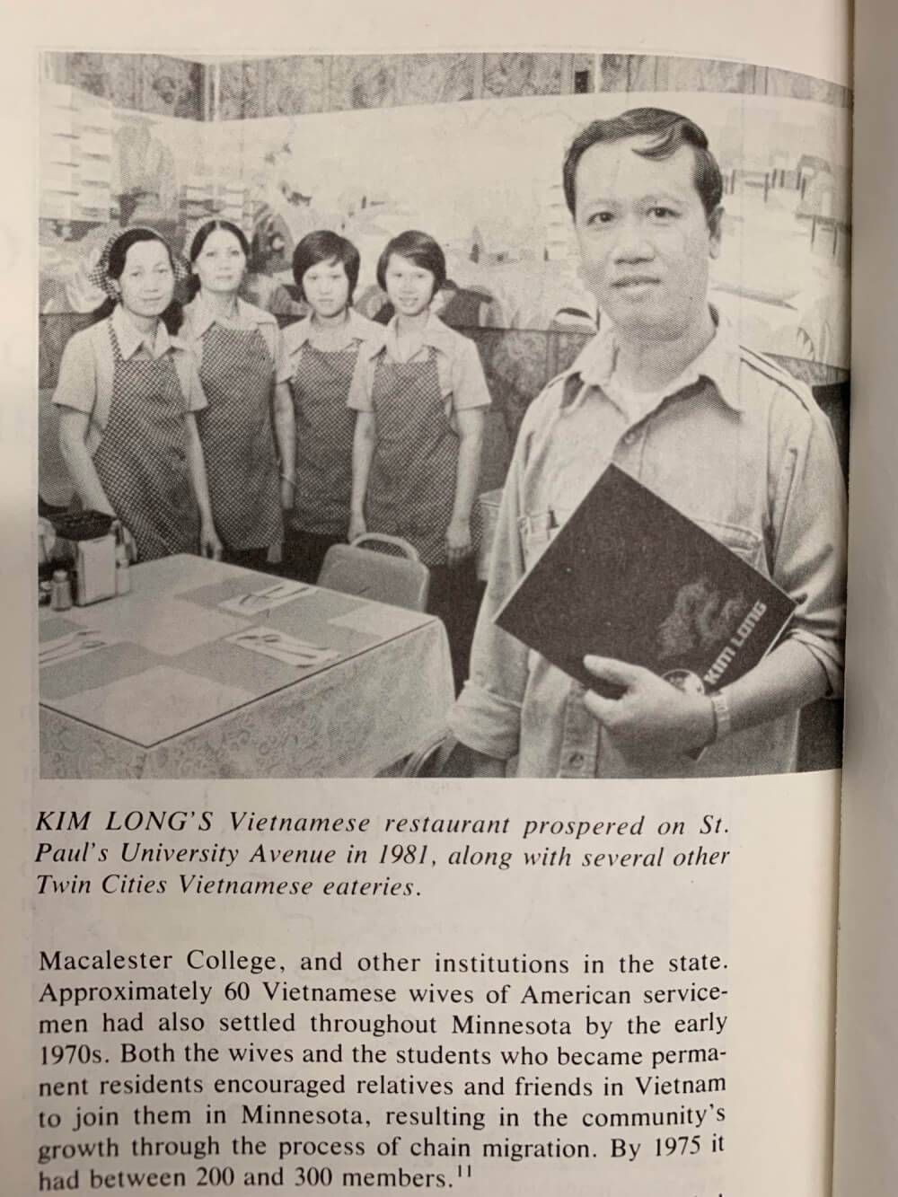 An excerpt from the book They Chose Minnesota, published by the Minnesota Historical Society Press; Anh-Hoa's mother is second from left. Photo courtesy of the author.