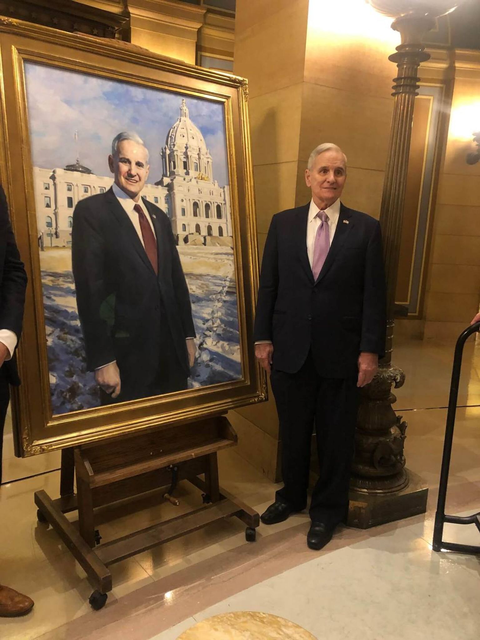Gov. Mark Dayton at the Minnesota State Capitol for his official portrait unveiling