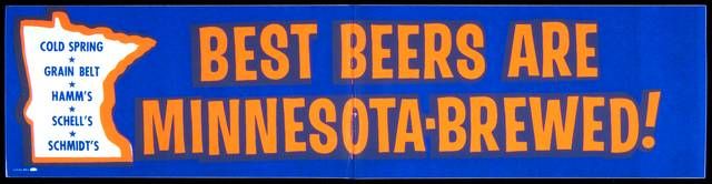 Minnesota beers bumper sticker circa 1975 | Image courtesy of the Minnesota Historical Society