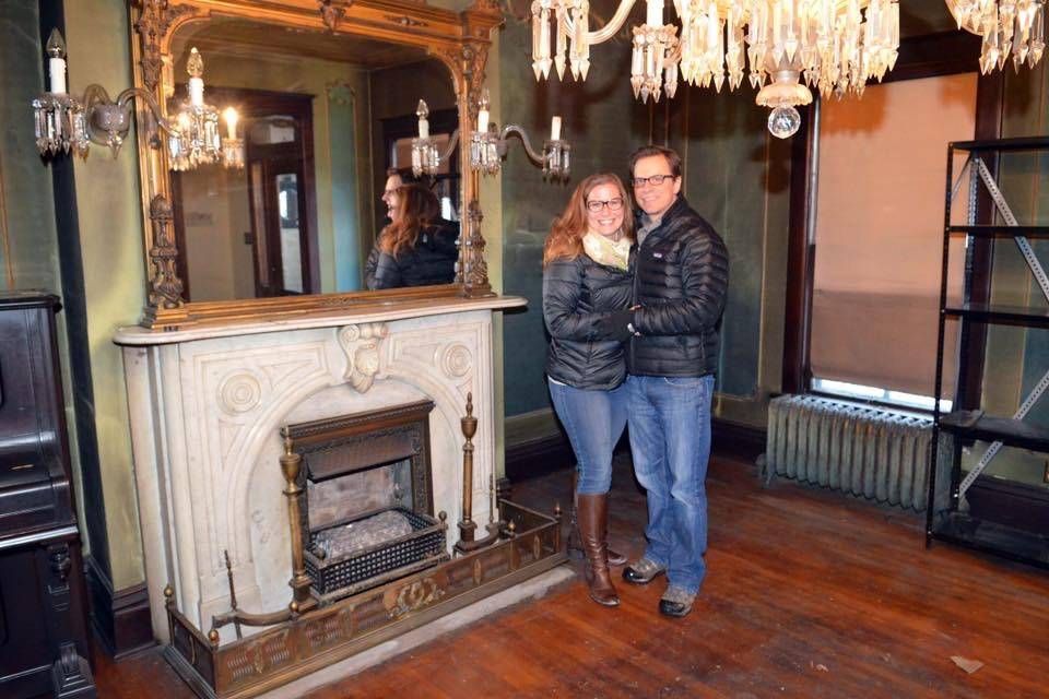 Elyse Jensen and her husband in their new home.