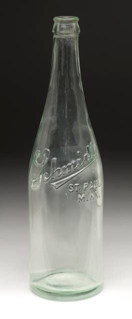 Green-tinted clear glass bottle from Schmidt Brewing Company 1884-1919 | Image courtesy of the Minnesota Historical Society