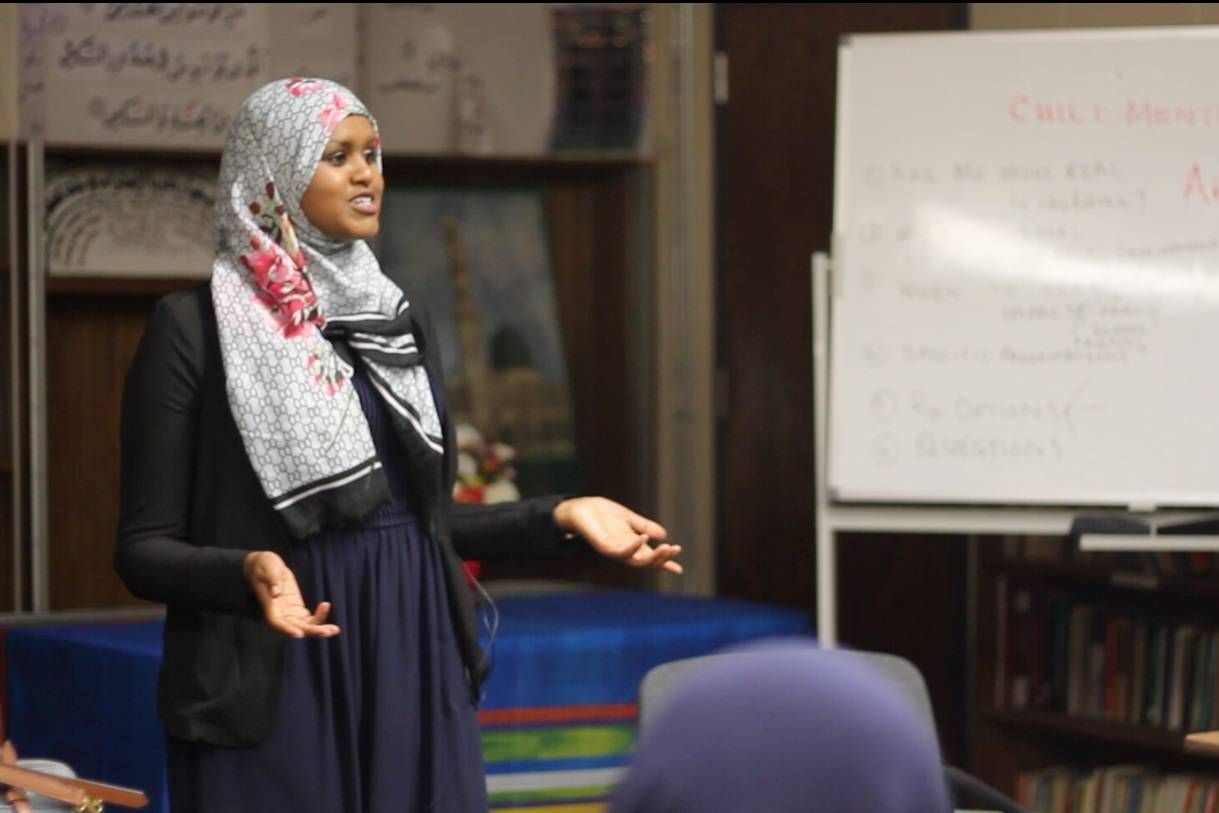 On a mission to change the cultural stigma surrounding mental illness in her Somali community, Muslim Shero Suad Ismail leads a workshop on mental health in children and adolescents.