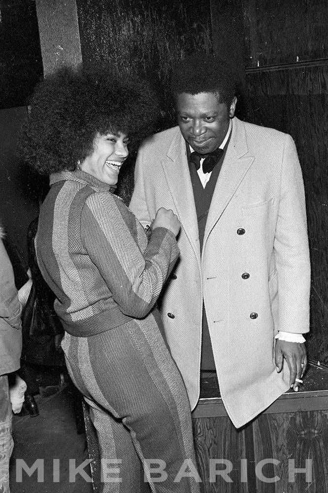 BB King with a woman, identified as Lorrain Page from notes on the negative envelope.