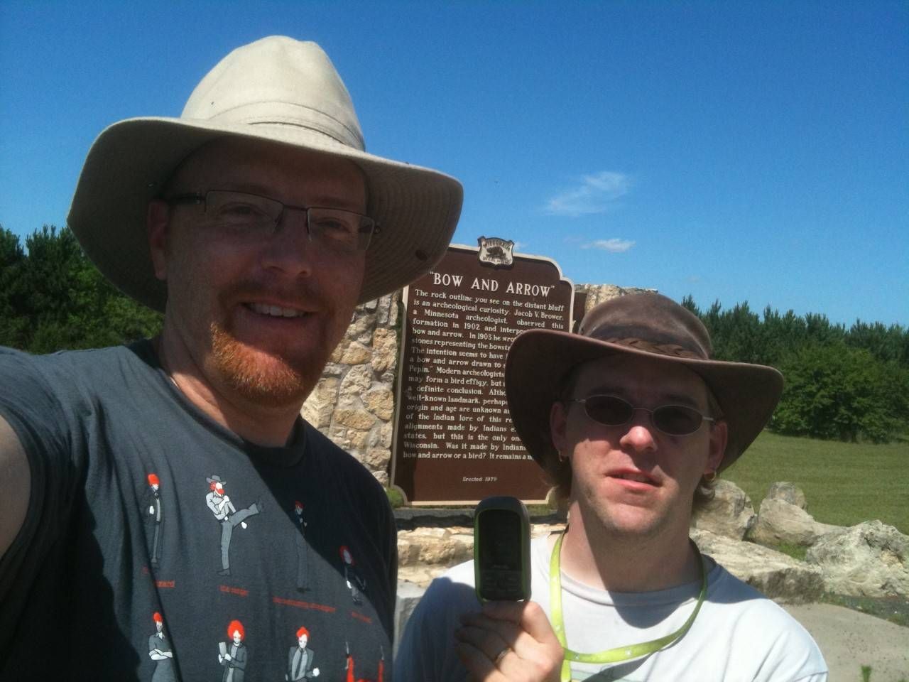 Tim and Thom during their early days of geocaching.