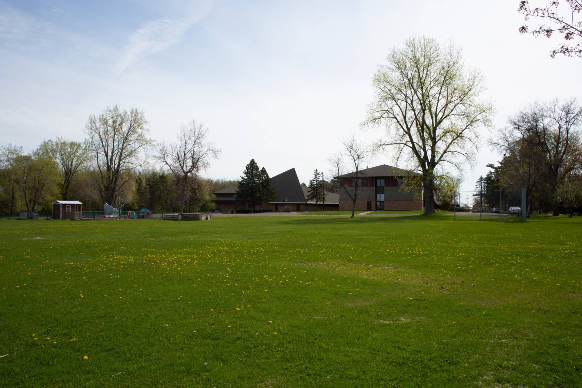 Tolzmann Park sits next to Faith Lutheran Church in Forest Lake, offering easy access to green space for any future tiny home residents.