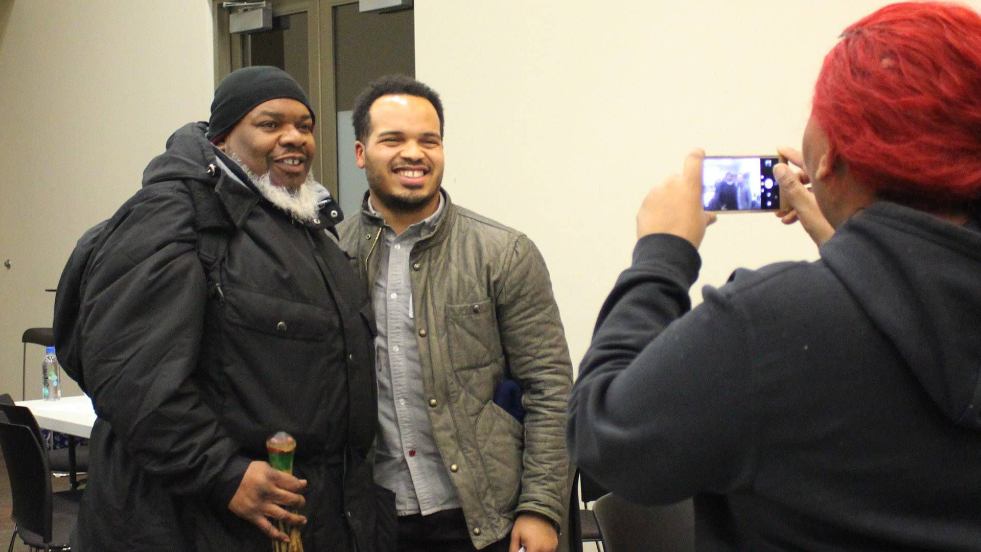 Two men posing for a photo