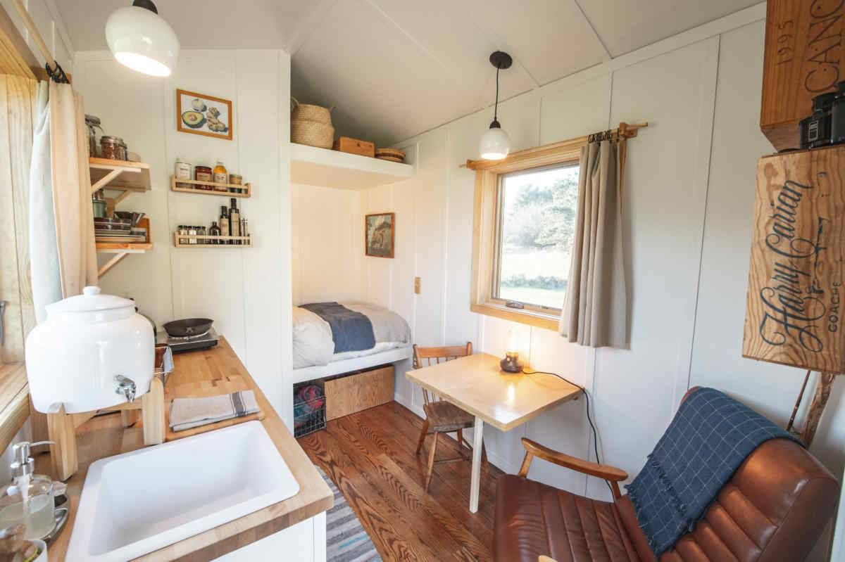 Inside one of the tiny homes made by non-profit Settled. Photo by Dodge Creative Photography.