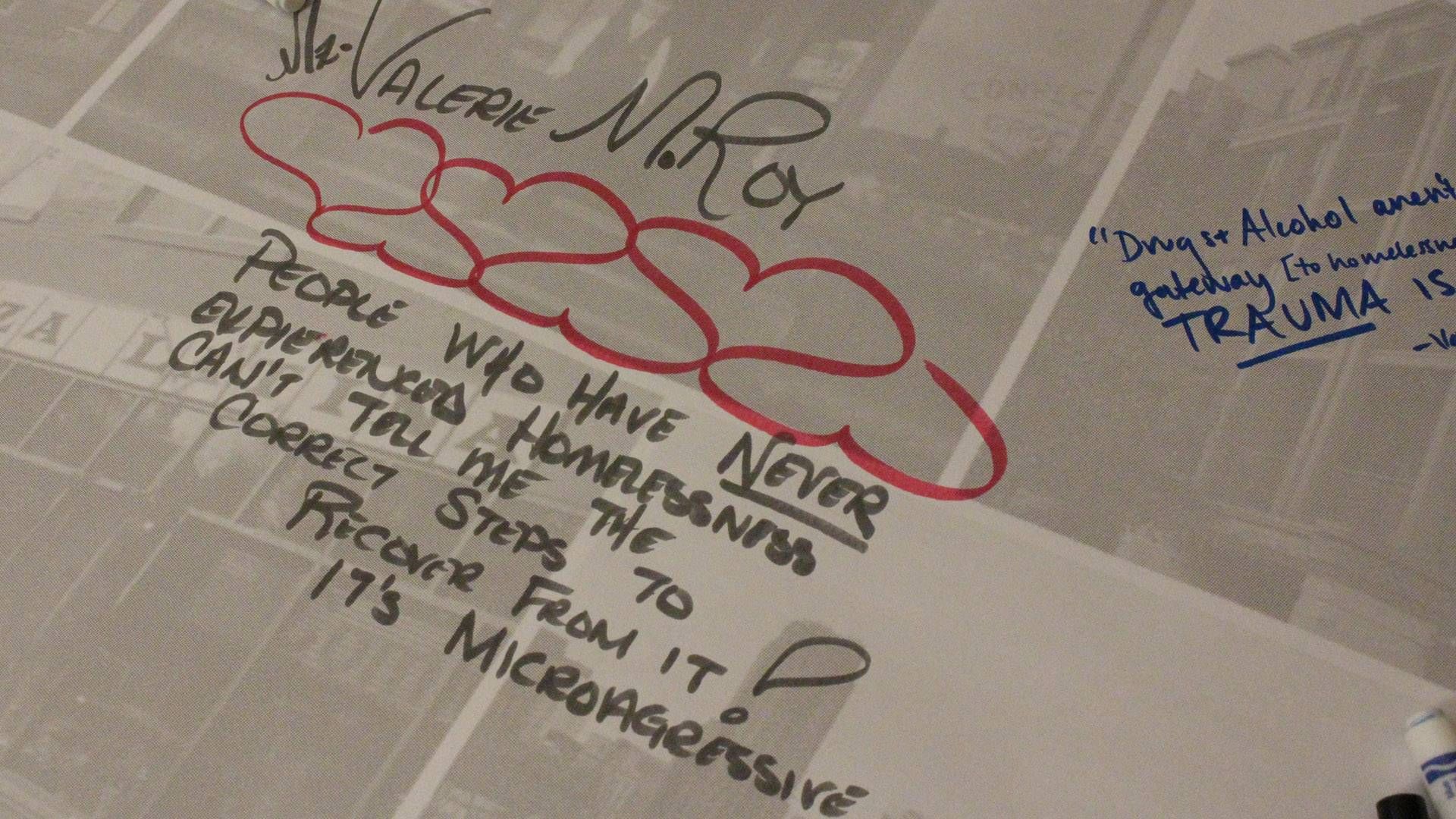 Comments shared in marker on a community poster