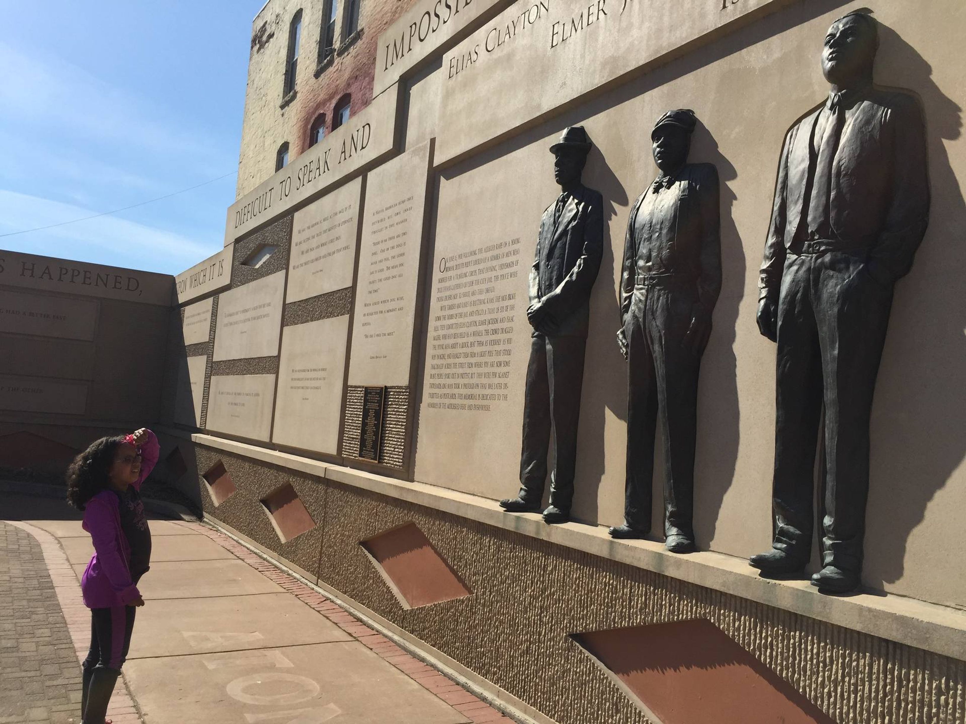 The author's daughter at the CLM Memorial in 2015.