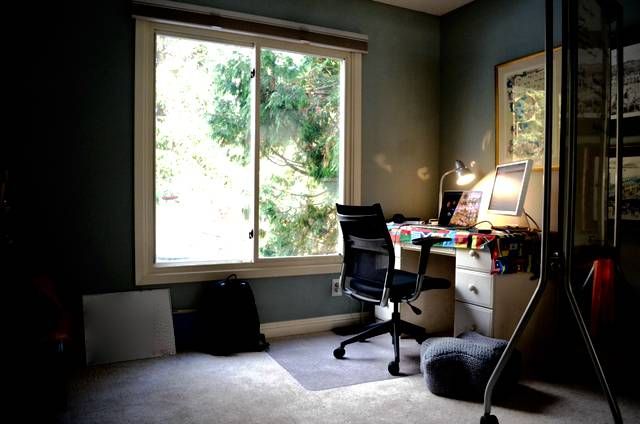 The home office, all 77 square feet of it.