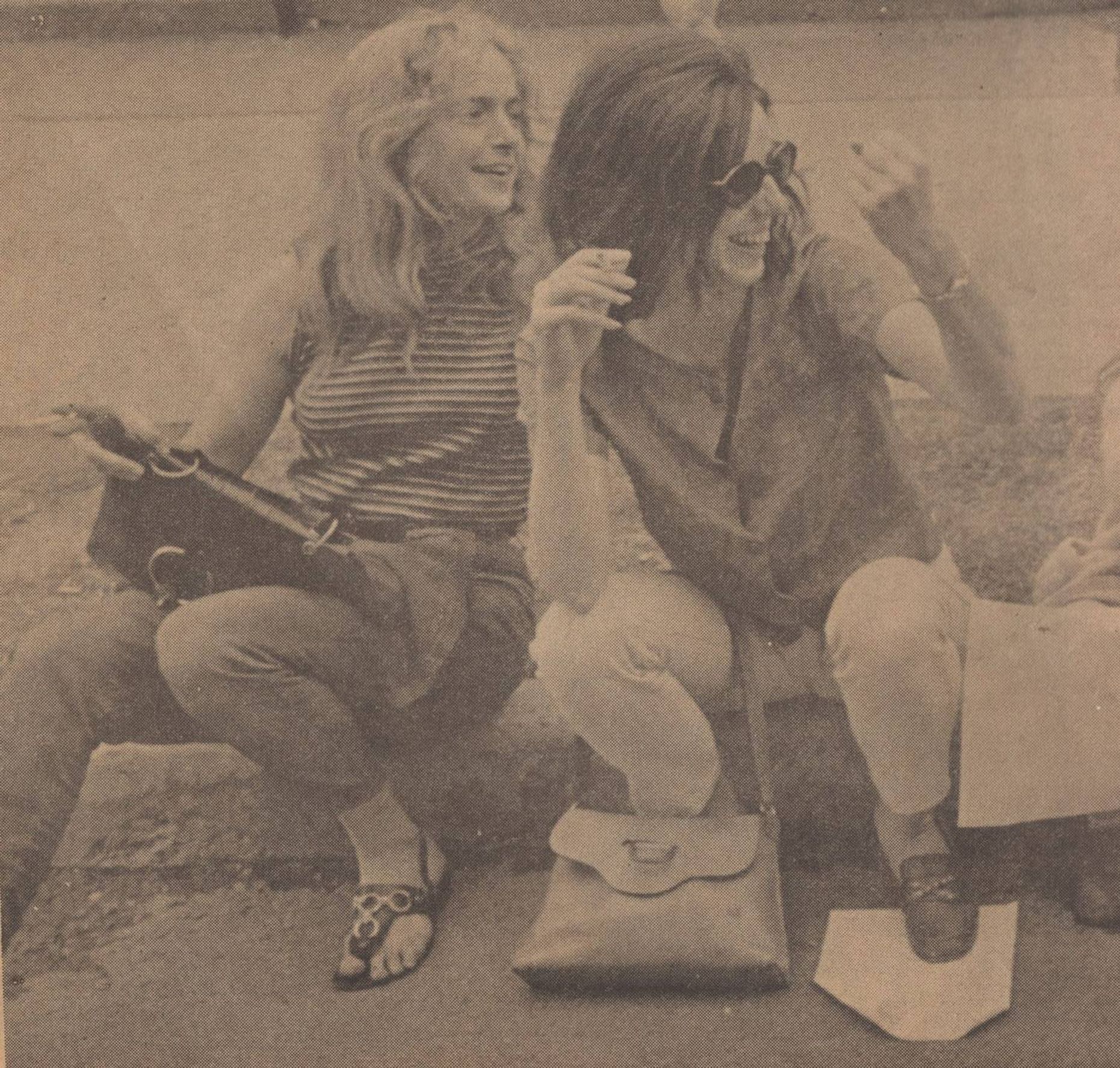 The author's mother (left) and late aunt (right) at a protest in 1970, the year the Mary Tyler Moore Show premiered.